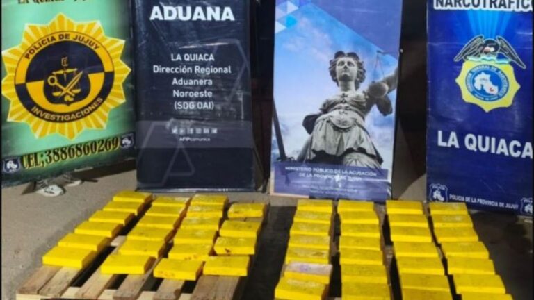 Golpe el narcotráfico en La Quiaca: incautaron 52 kilos de cocaína