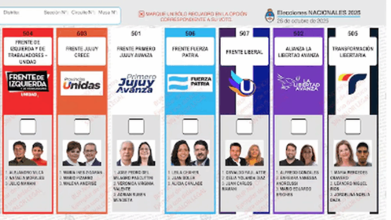 Esta es la Boleta Única que encontrarán los jujeños para votar