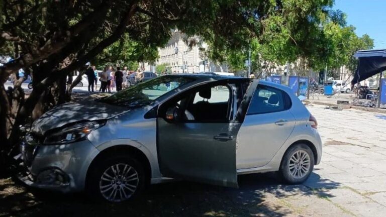 La Plata: un hombre se infartó mientras manejaba y se subió con su auto en la Plaza Moreno