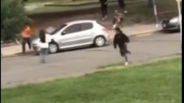 Un grupo de menores protagonizó una feroz batalla en la Plaza de los Inmigrantes