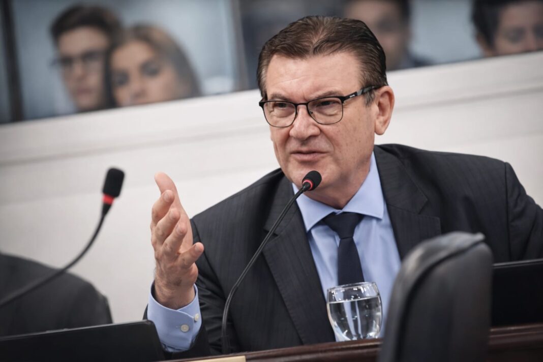 Diputado provincial Atlanto Honcheruk durante una declaración pública.
