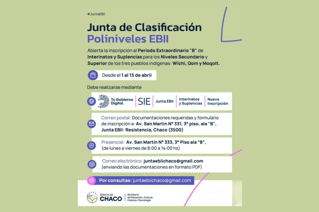 Ministerio de Educación del Chaco - Inscripción para docentes de pueblos originarios