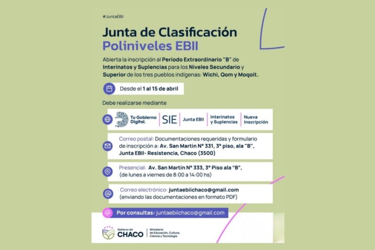 Ministerio de Educación del Chaco - Inscripción para docentes de pueblos originarios