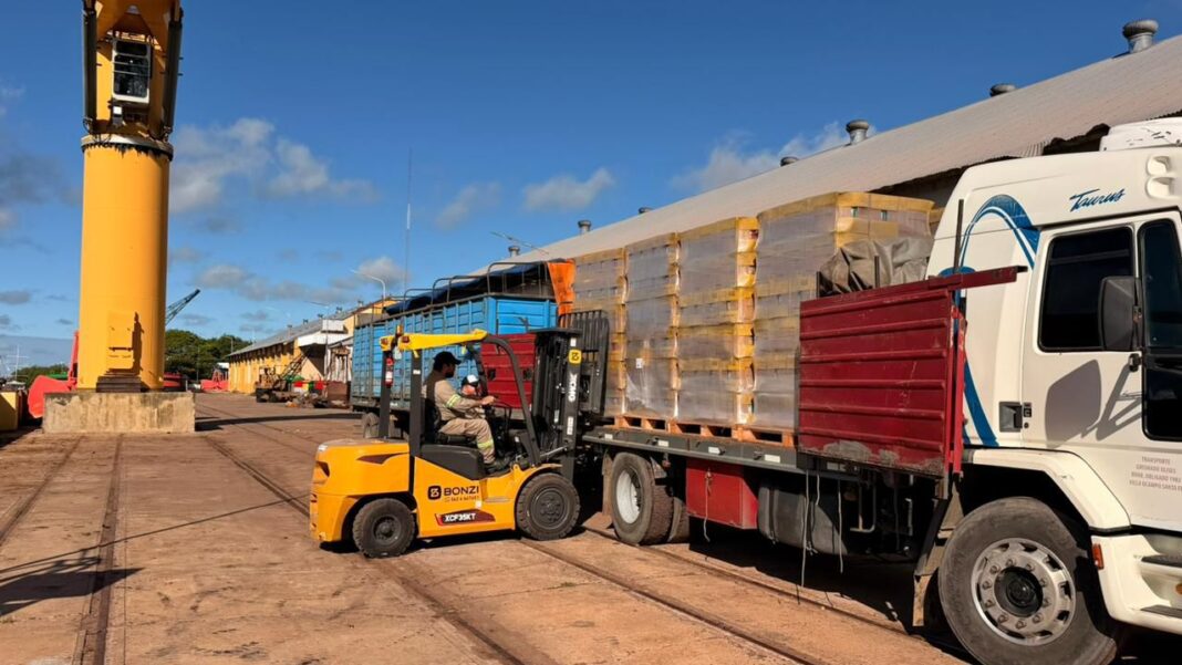 Vista aérea del Puerto de Barranqueras en la provincia del Chaco