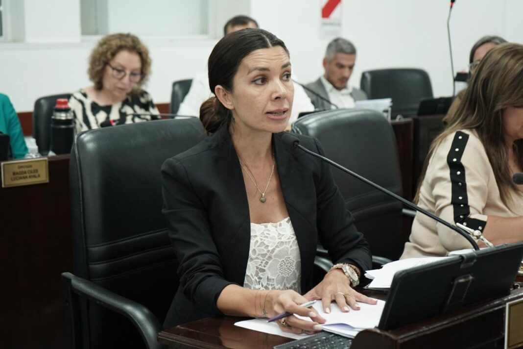 Diputada provincial Katia Blanc durante la presentación del proyecto de reforma electoral en Chaco