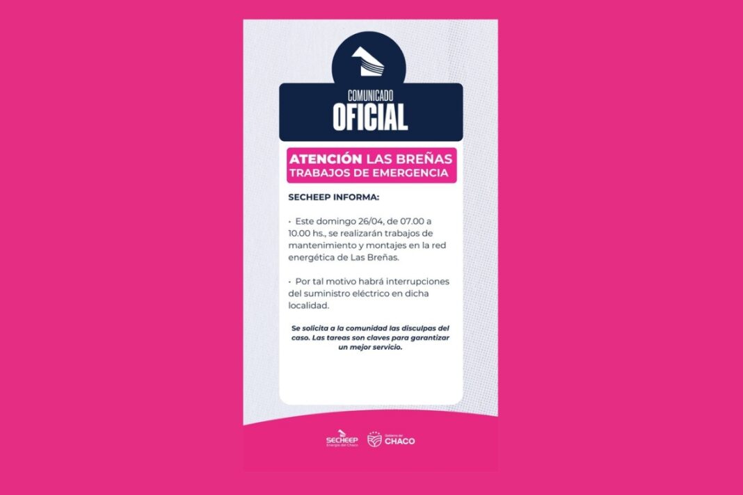 Trabajos de mantenimiento eléctrico de Secheep en Las Breñas