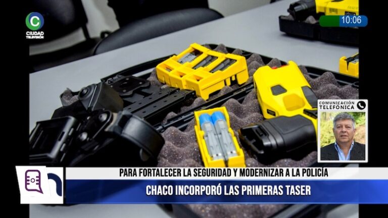 Pistola Taser de la Policía del Chaco durante capacitación
