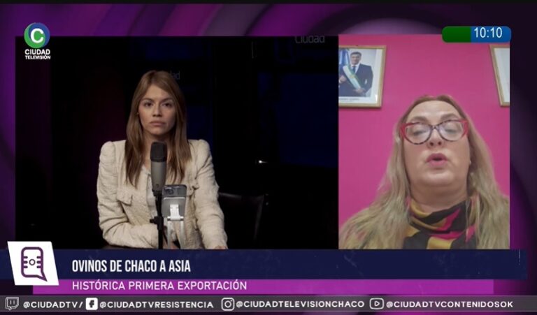 Intendenta Glenda Seifert durante anuncio de exportación de carne ovina a Asia