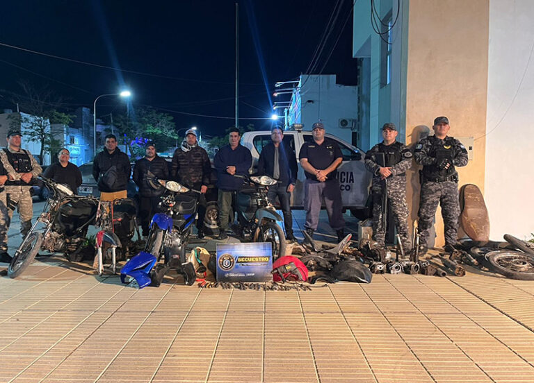 Motocicletas secuestradas en operativo policial en Sáenz Peña